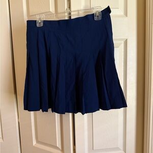 Navy Blue Pleated Women's tennis Skirt Prince size 16 side zipper
